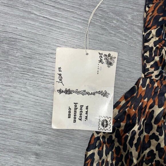 Vtg Betsey Johnson Black Label Women’s 10 Animal Print Dress Silk Mini Y2K NWT - Picture 4 of 16